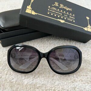 Bulgari / Bvlgari Black White Y2K 8064 Sunglasses With Case